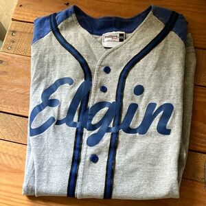 Heavy Cotton Baseball Jersey Button Down XXL Badger Sport Royal Blue 12 Elgin